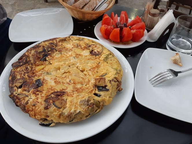 The huge Fourtalia omelette is a must-try when in Tinos, Greece