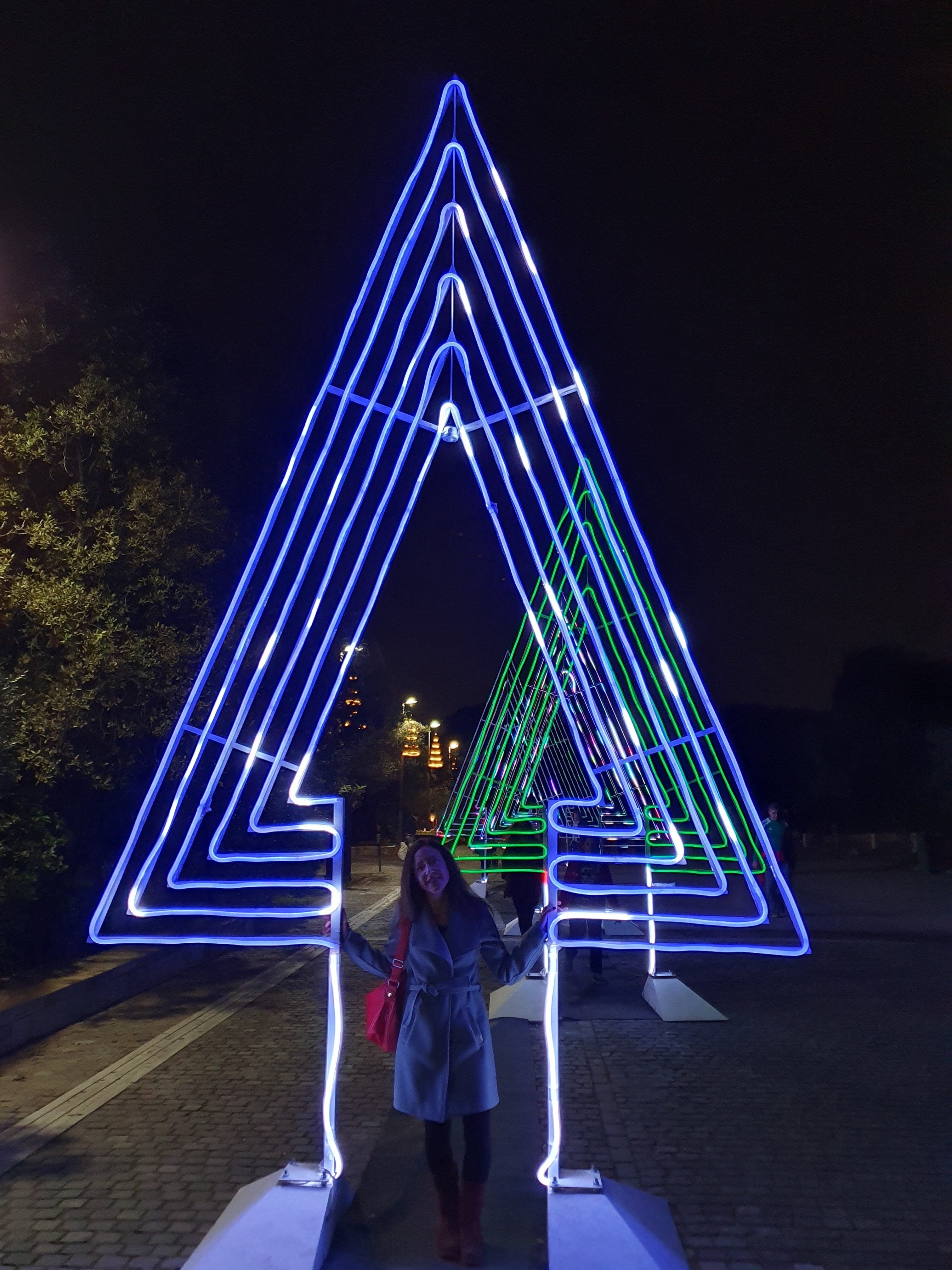 Walking around the Acropolis at Christmas