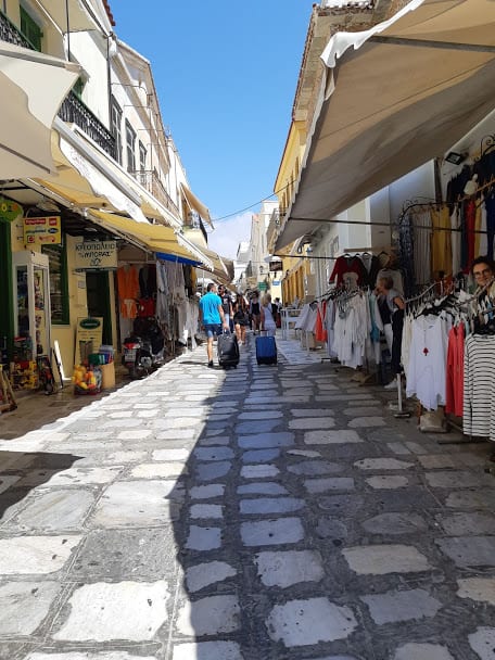 The market street in Chora, Tinos
