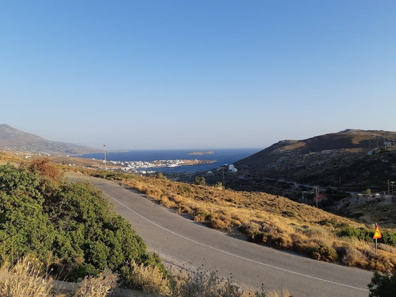 A paved road in Andors island Greece