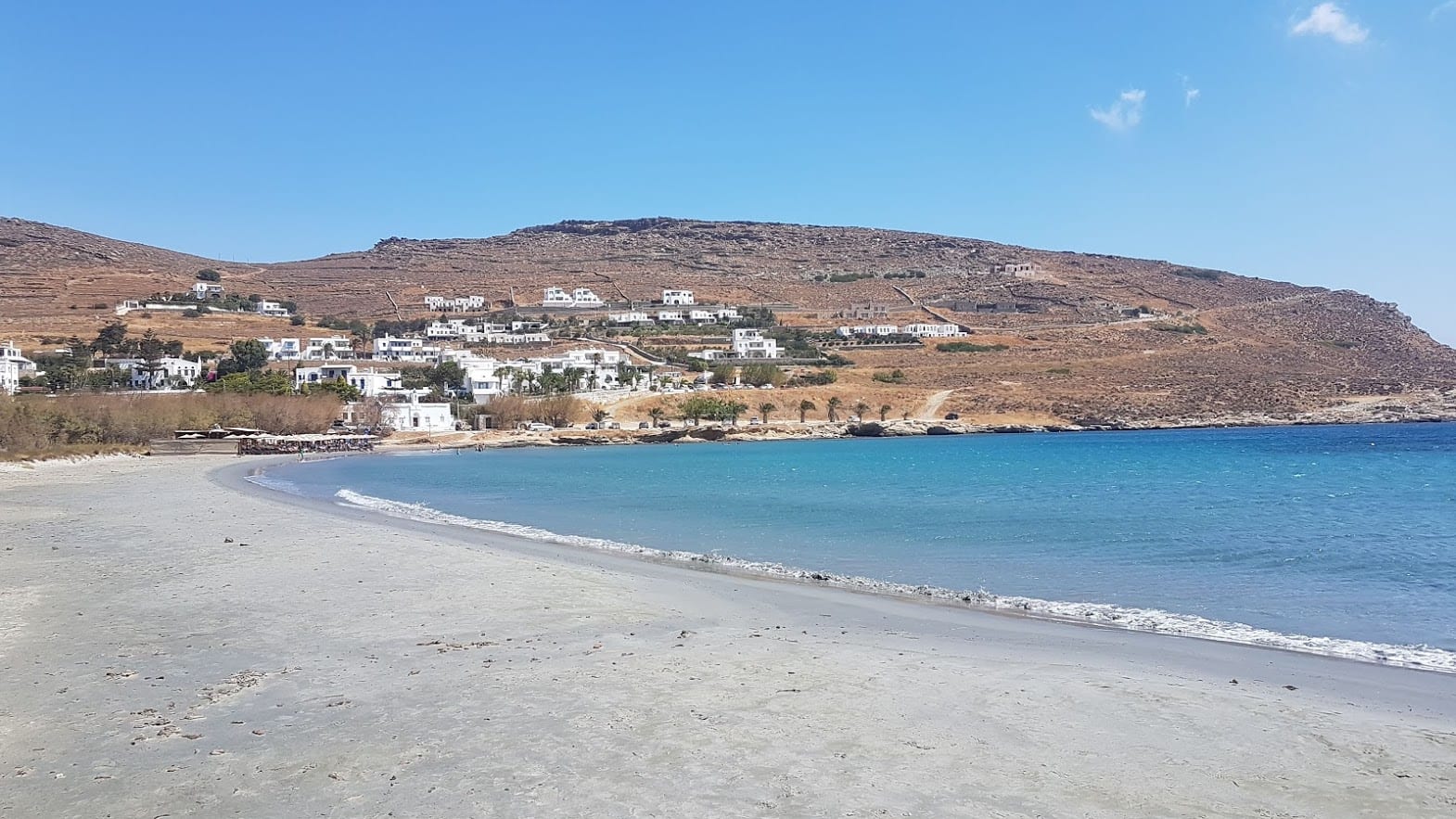 The beach at Agios Ioannis Porto in Tinos Island Greece