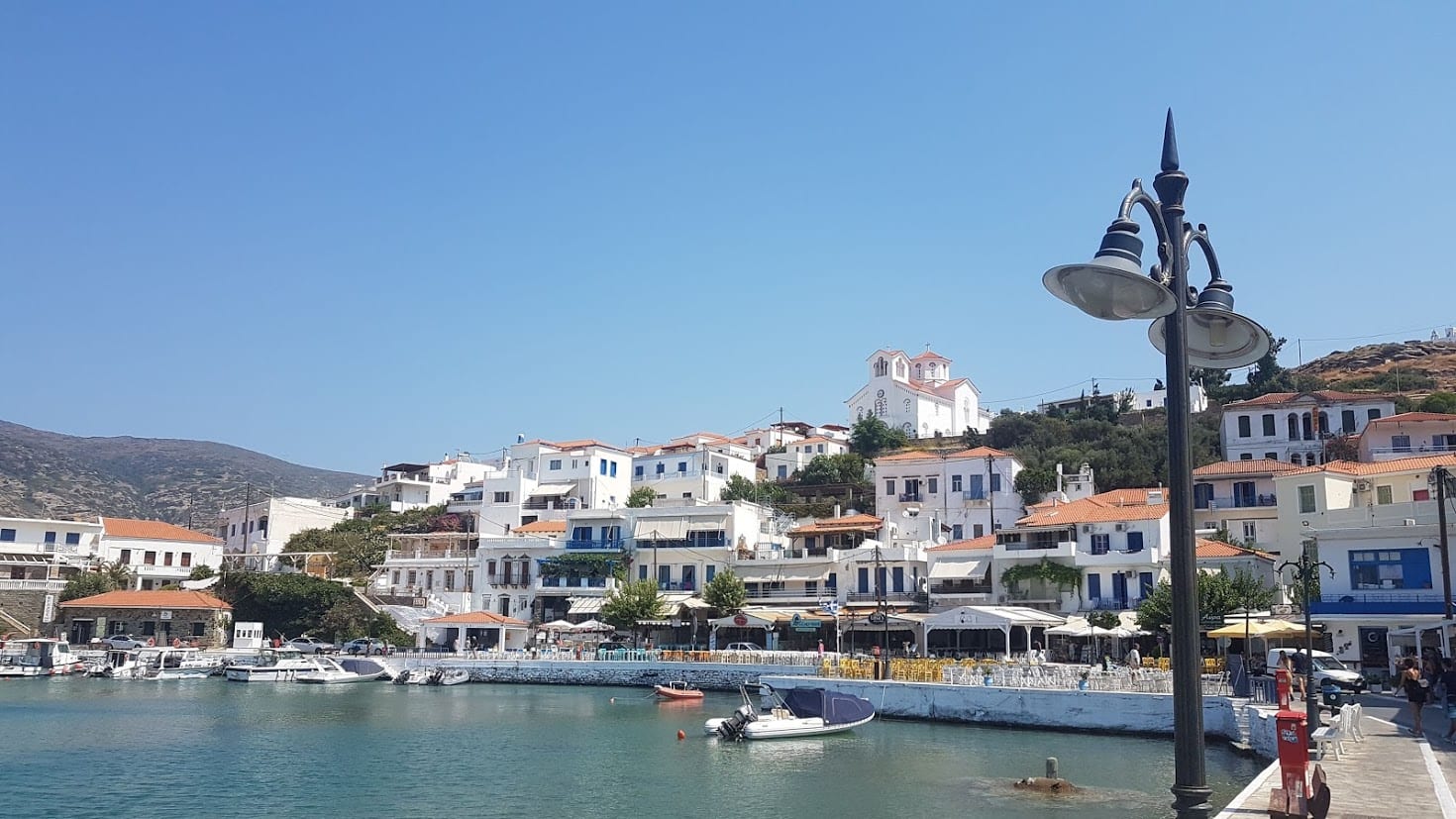 A view over Andros island in Greece