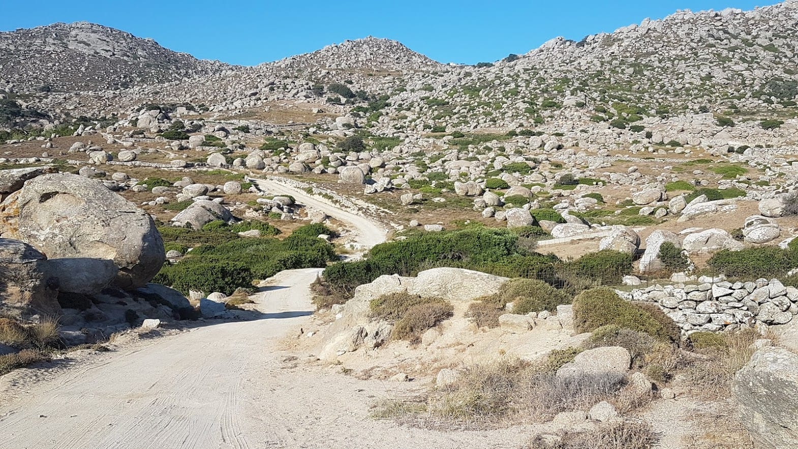 A landscape of boulders in Tinos