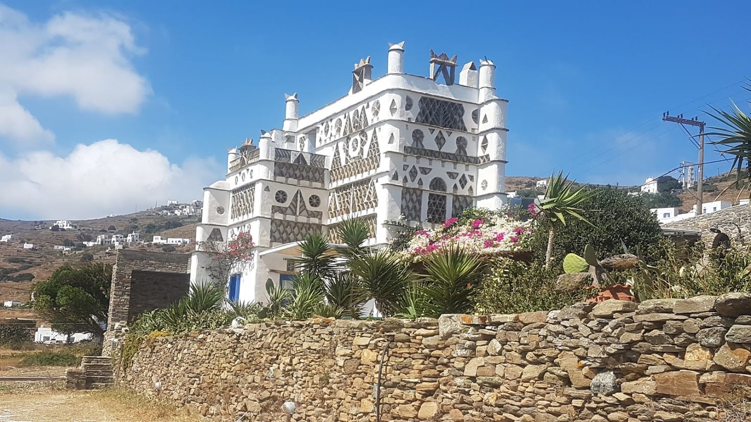 Tinos is an interesting island to explore, with many unusual buildings like this one.