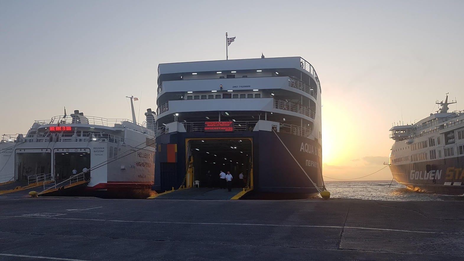 Getting ready to go aboard the Rafina to Tinos ferry