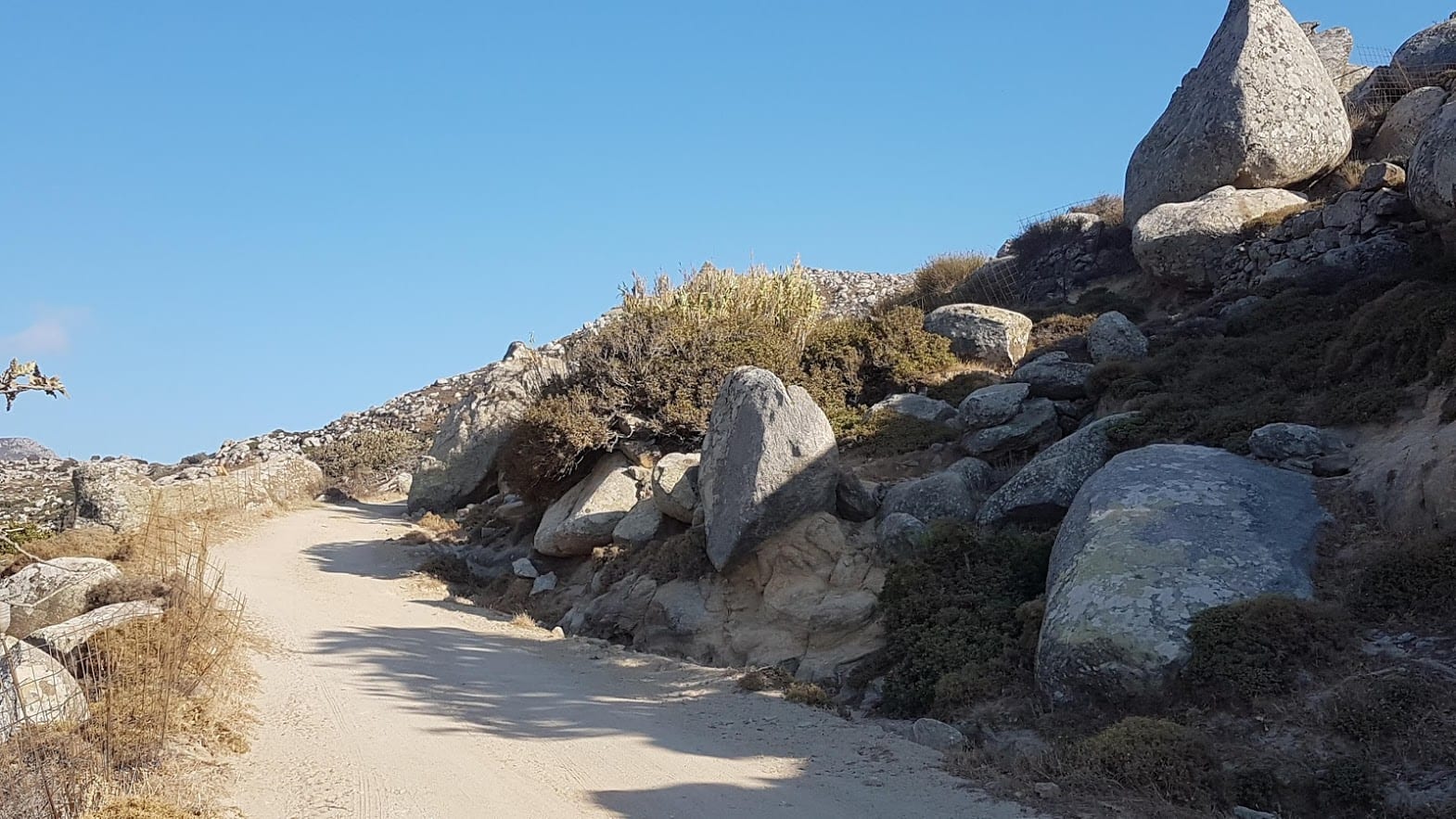 The road near Volax in Tinos island
