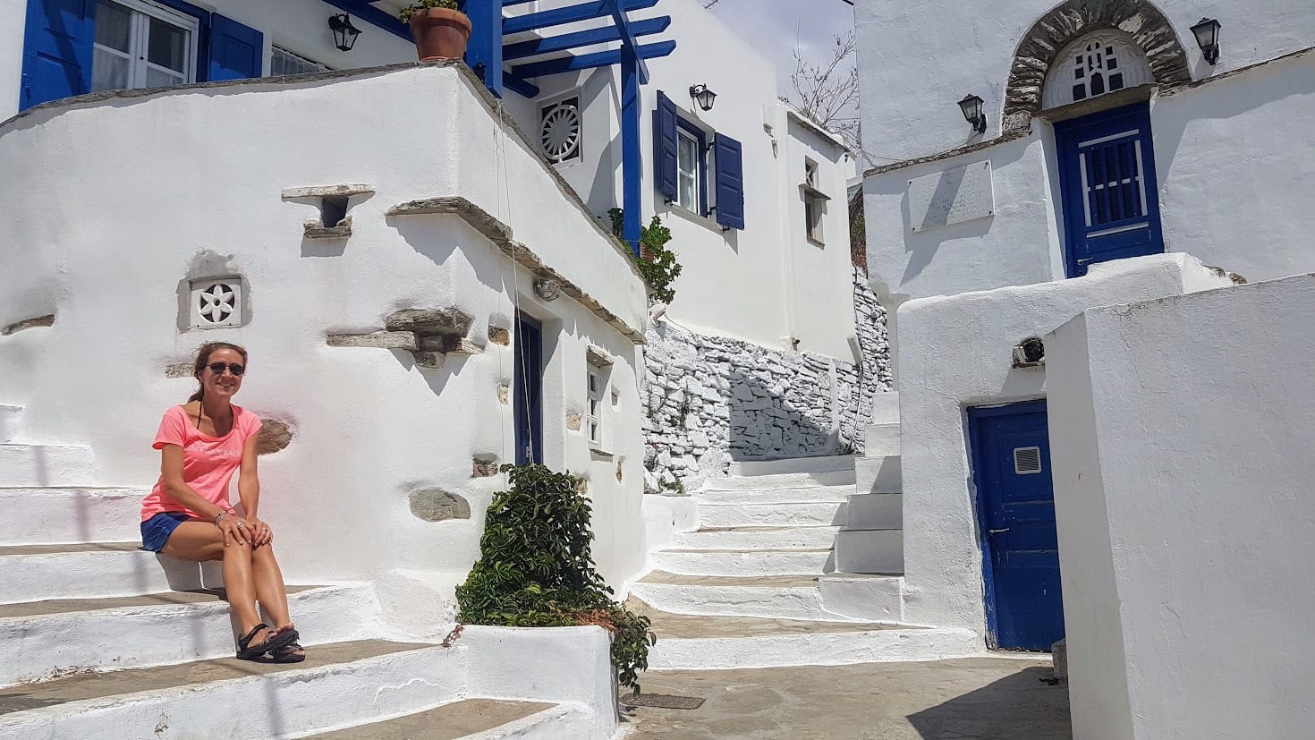 Sitting in one of the villages in Tinos, Greece