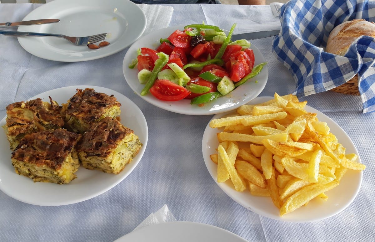 Eating at a taverna in Gythion