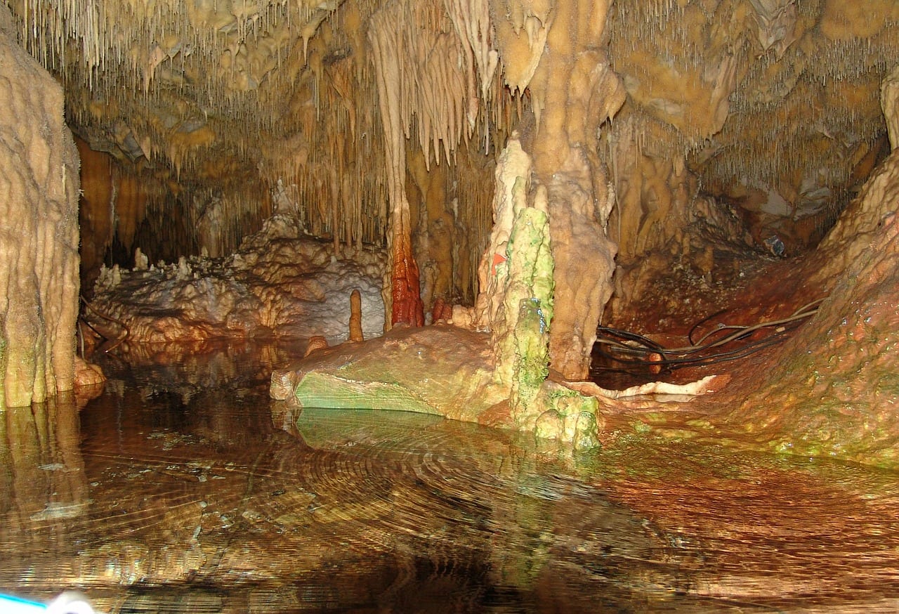 Inside the Diros caves near Areopoli Greece