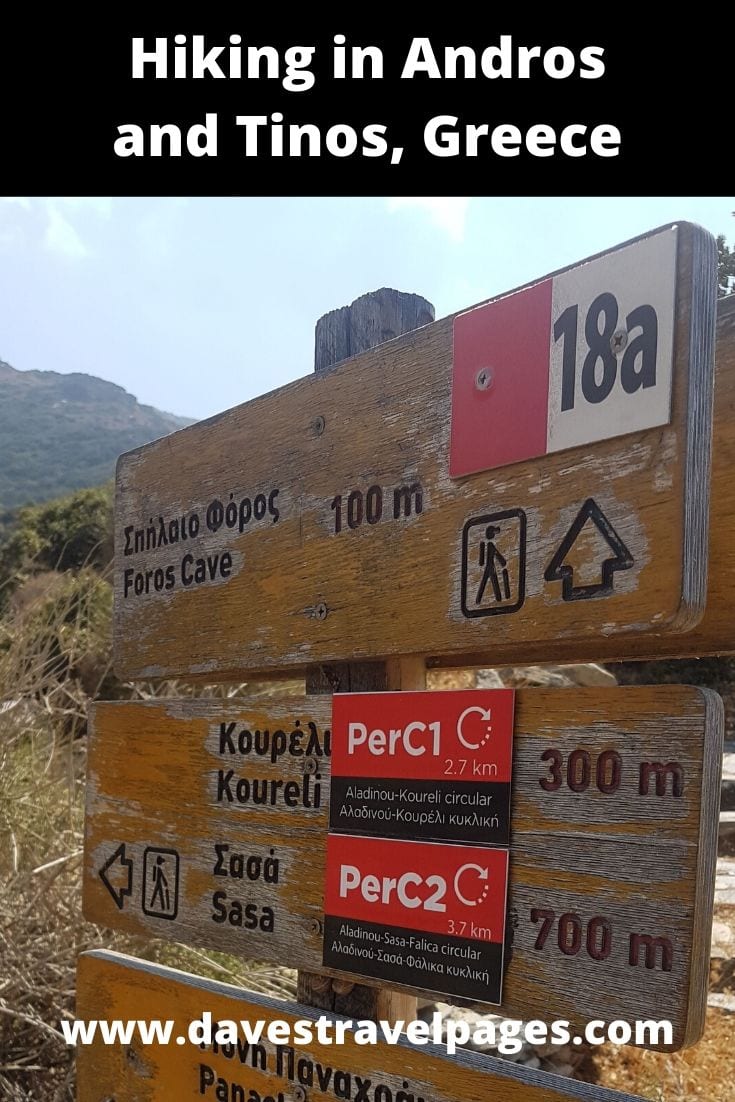 Hiking and other outdoor activities in Andros and Tinos islands in Greece