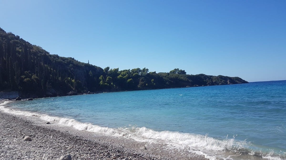 The beach near Patrick Leigh Fermor house