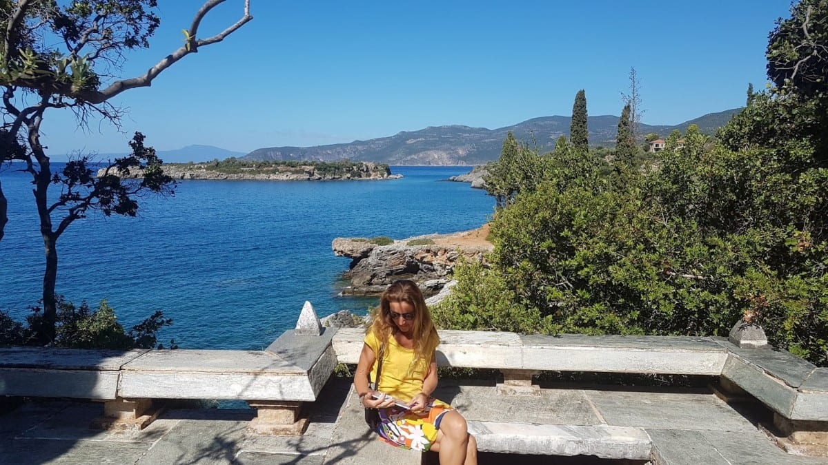 Vanessa at Patrick Leigh Fermor house