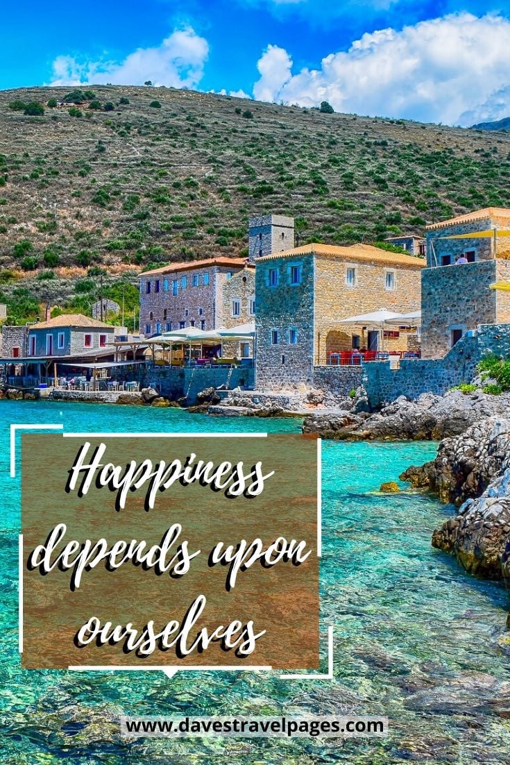 Philosophy quote: Happiness depends upon ourselves - Aristotle