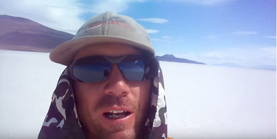 Dave Briggs in the Salt Pan of Bolivia
