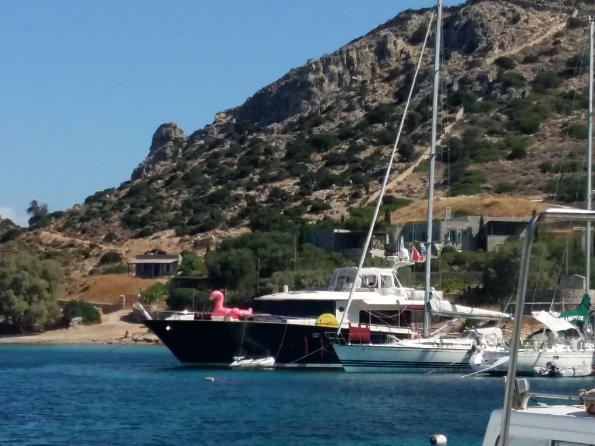 Boats in Schinoussa Greece