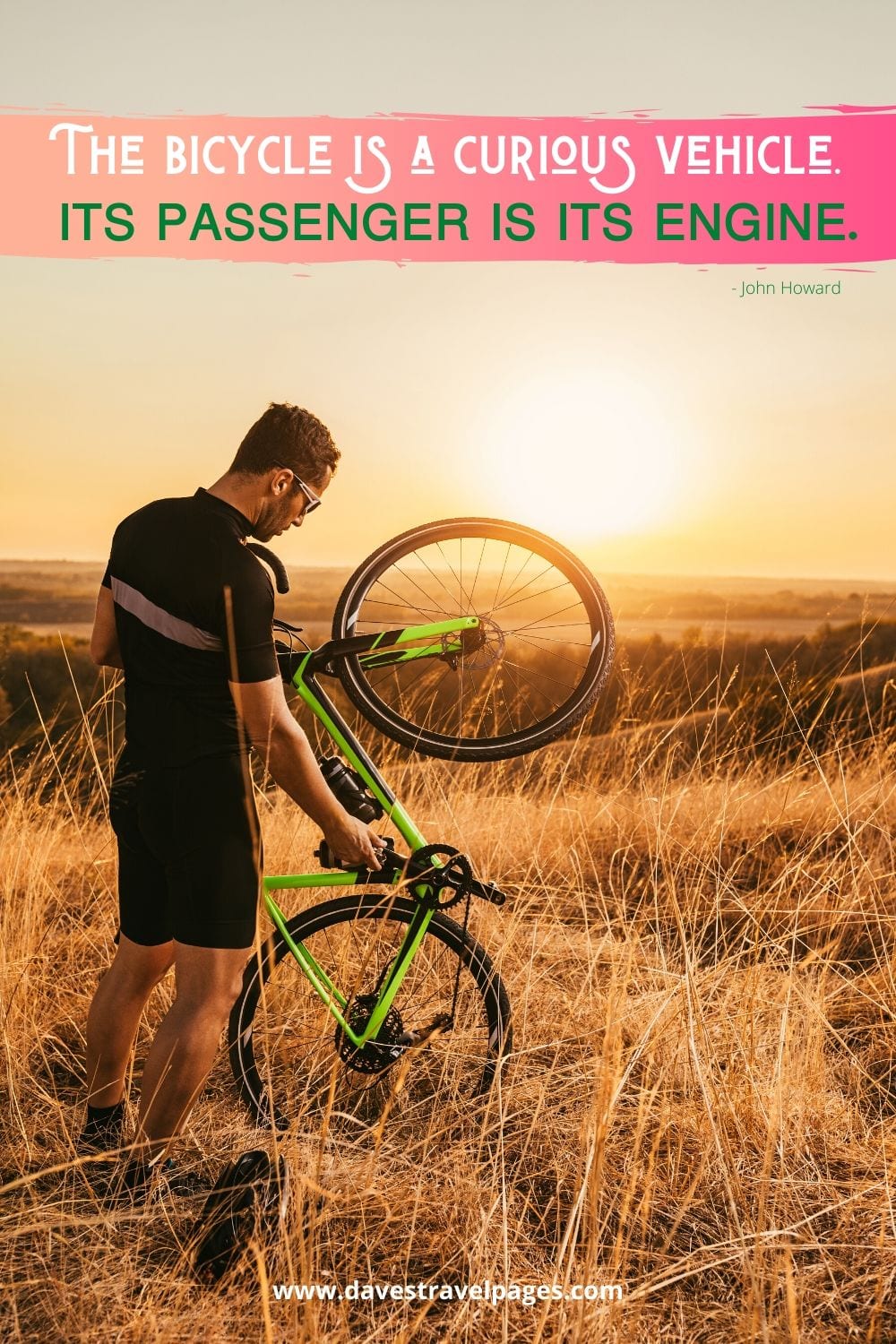 Cycle quote - The bicycle is a curious vehicle. Its passenger is its engine. ~ John Howard