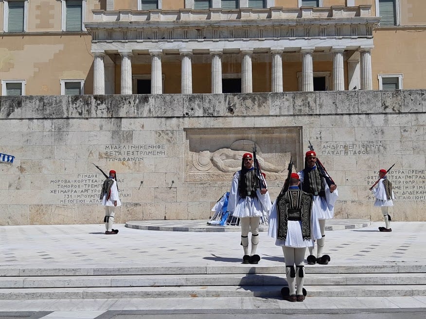 The changing of the guard at Syntagma Square