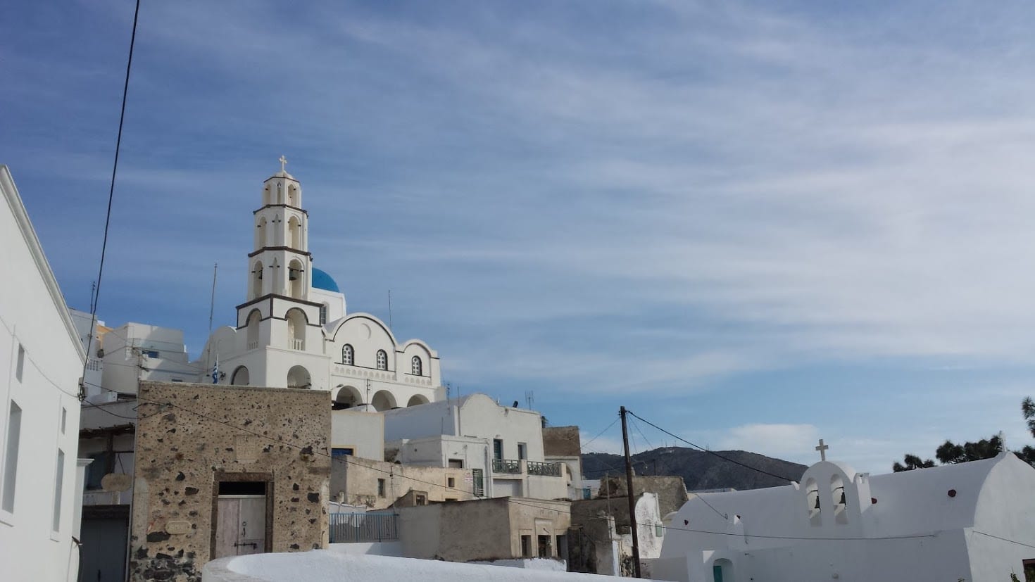 Pyrgos village in Santorini Greece