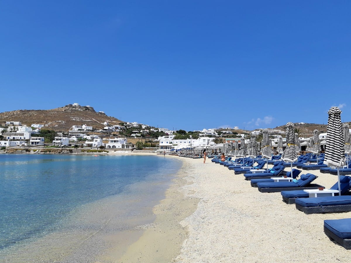 Ornos beach in Mykonos