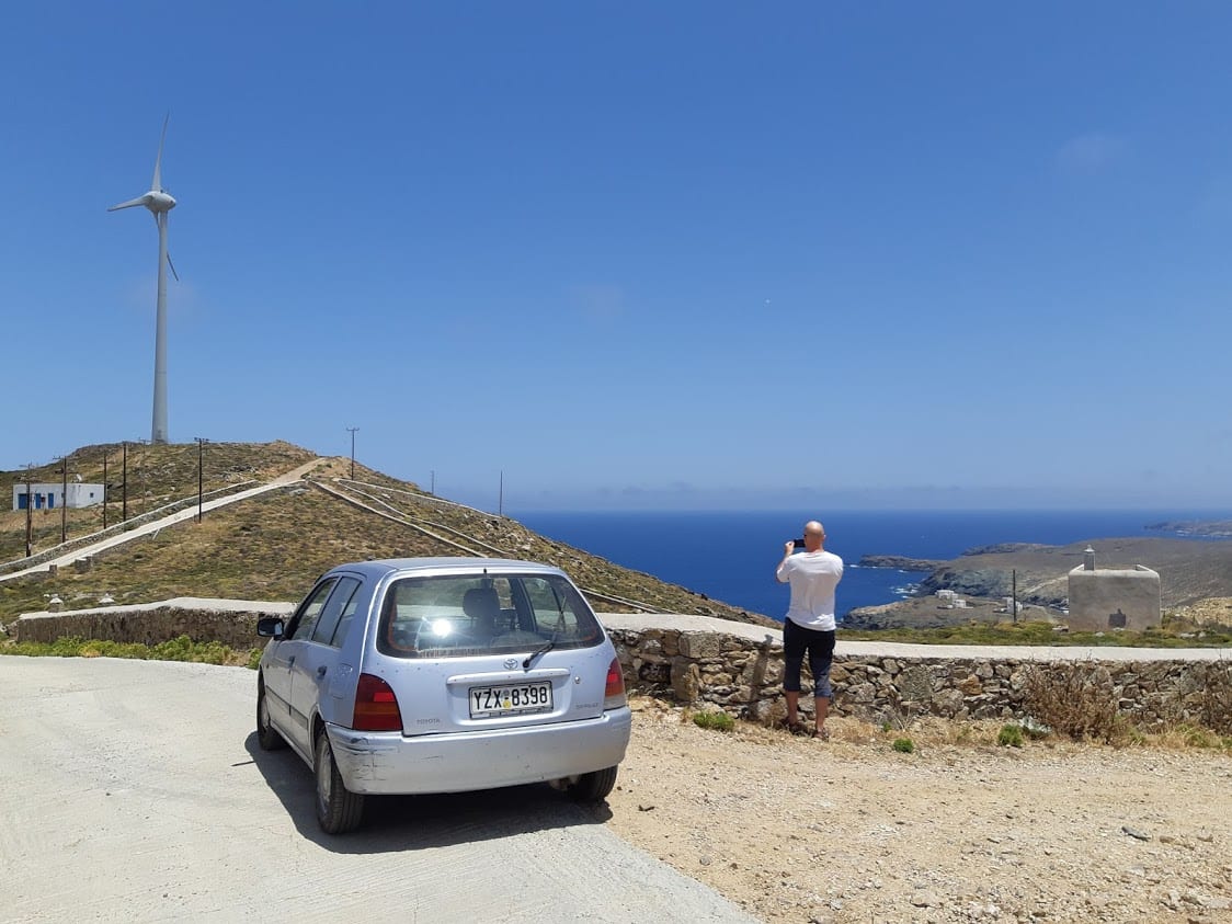 Our car to get around mykonos in greece