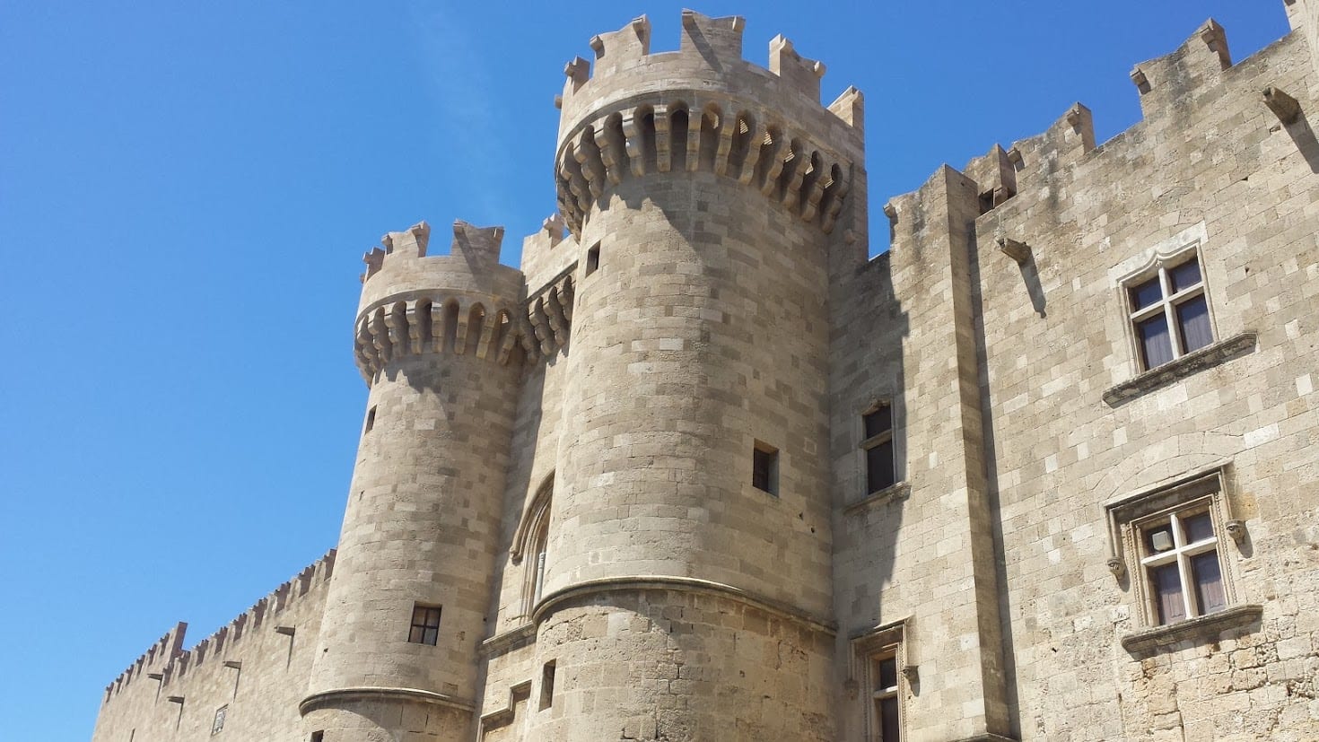 Rhodes castle is one of the most well known landmarks of Greece