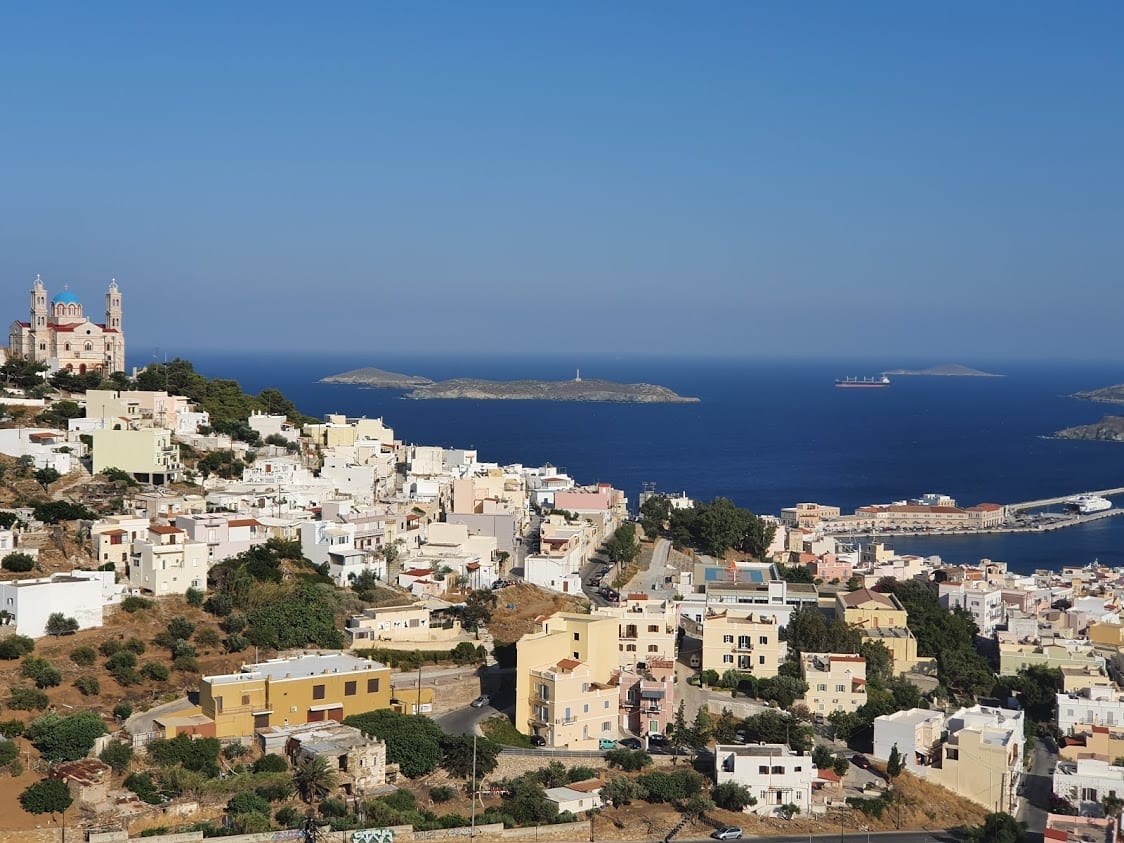 Views over Ermoupoli on the Cycladic island of Syros