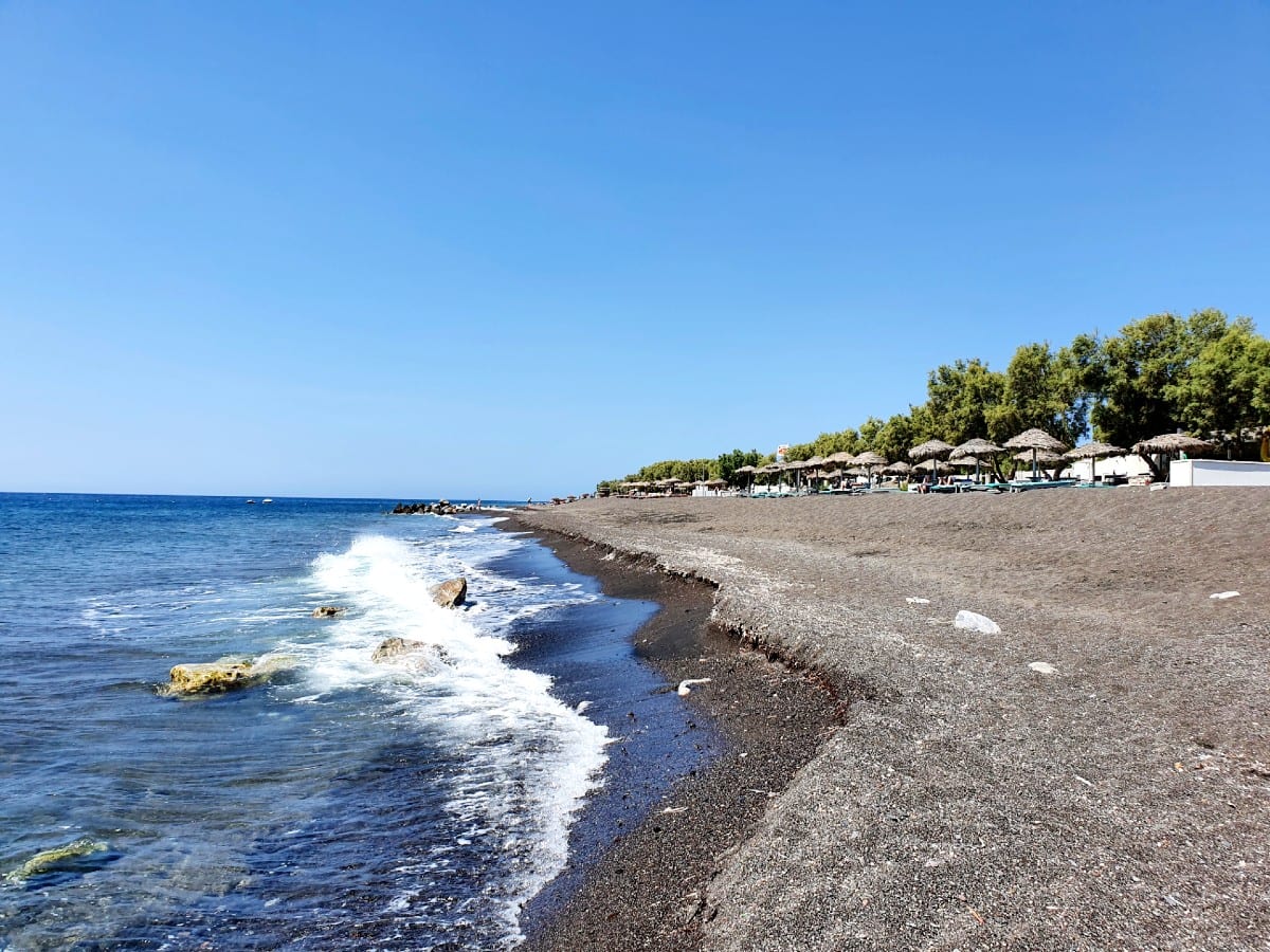 Perissa Beach in Santorini
