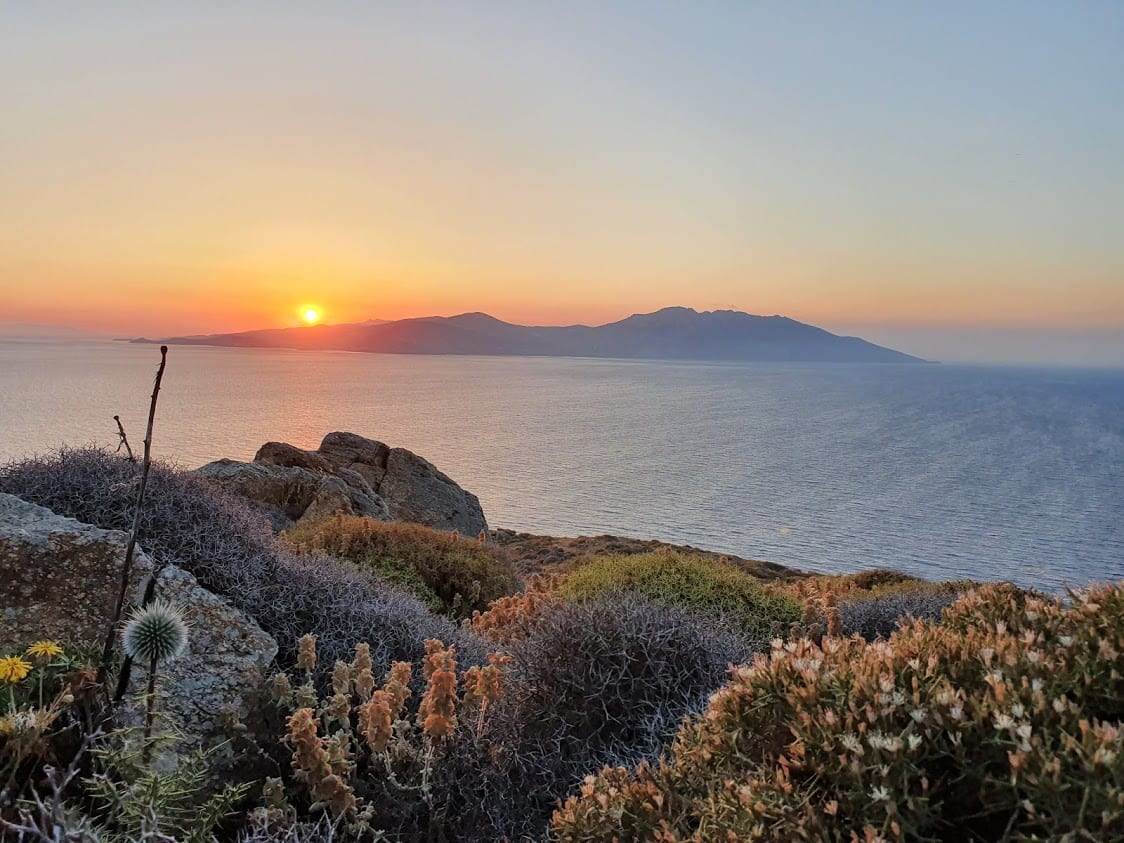 A magnificent Mykonos sunset at the lighthouse