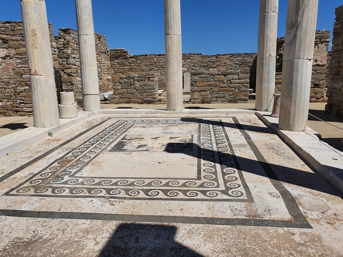 mosaic at delos in greece