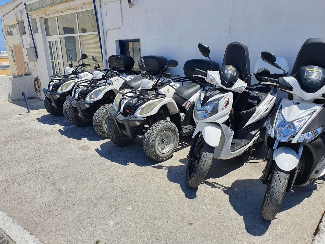Quad bikes and scooters in Santorini Greece