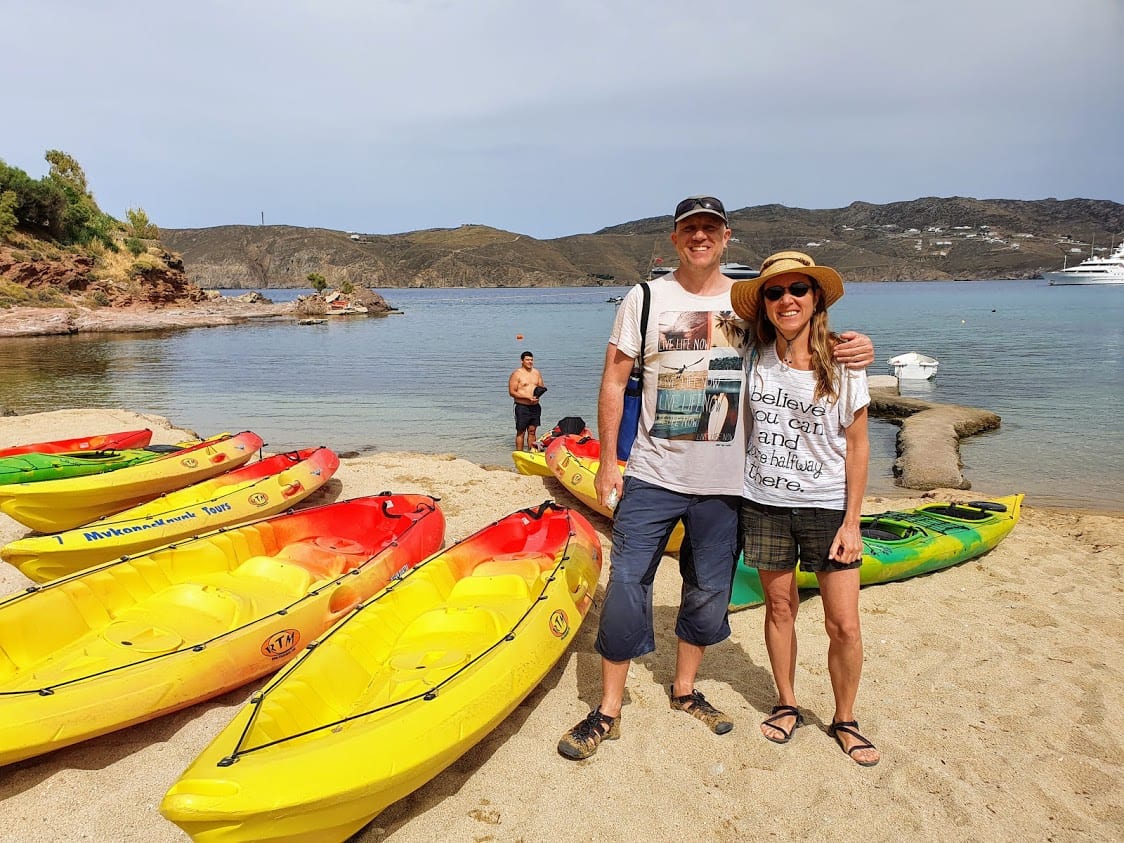 Taking a kayaking tour in Mykonos gave us a differnt way to see the island