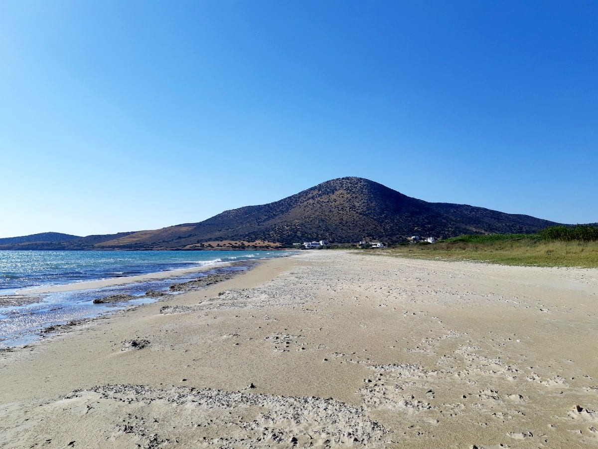 The wild beach of Agiassos in Naxos, Greece