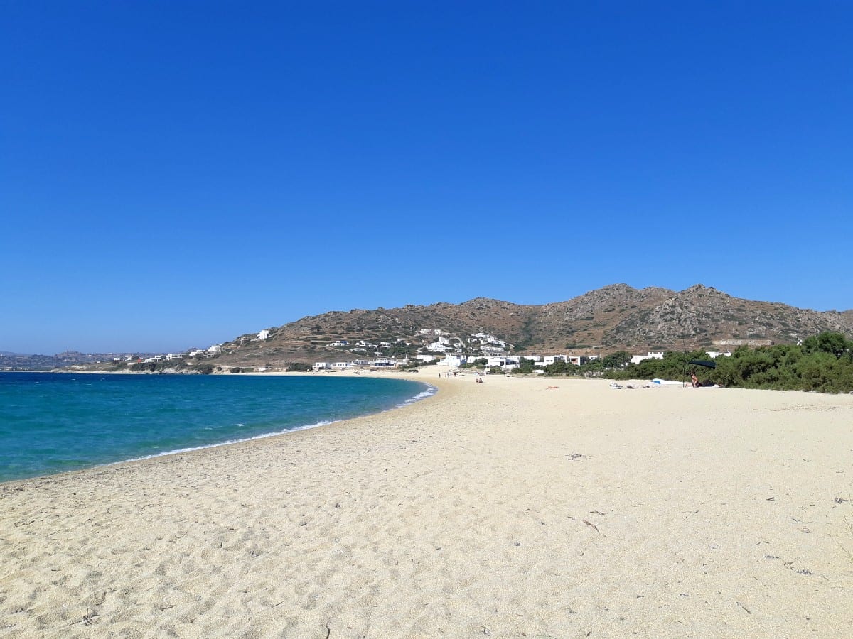 Glyfada beach on the island of Naxos in Greece