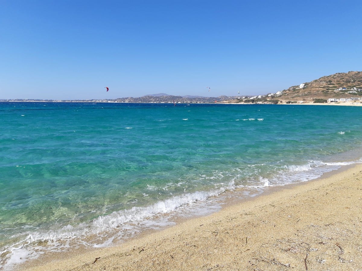 Orkos beach is nice for a swim in Naxos