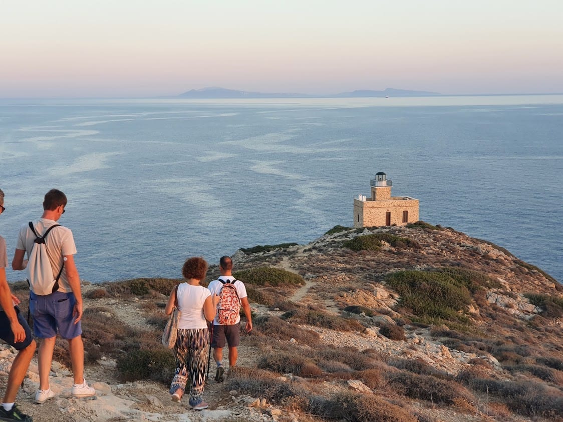 Hiking to Ios Lighthouse