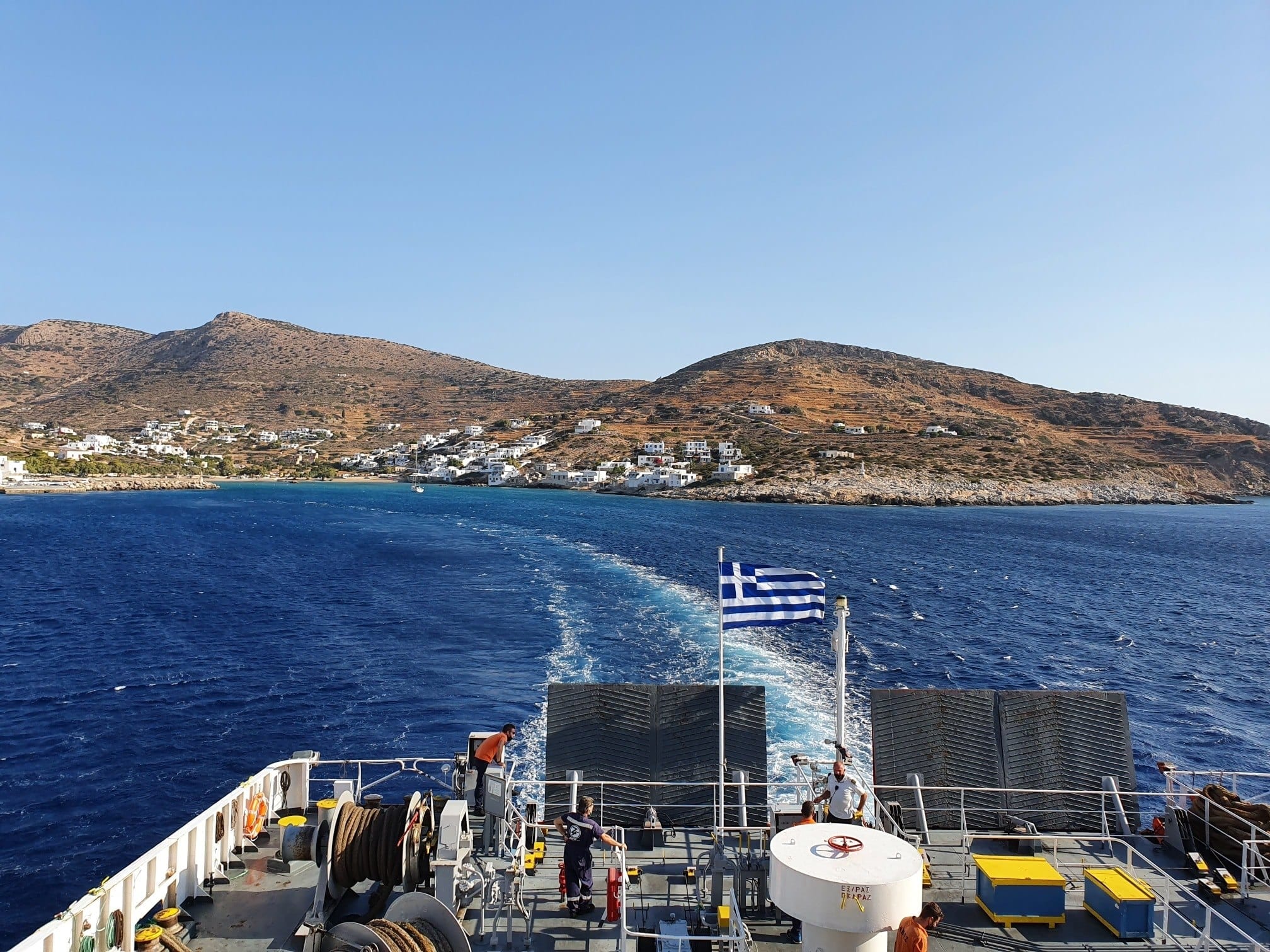 Sailing from Sikinos to Folegandros