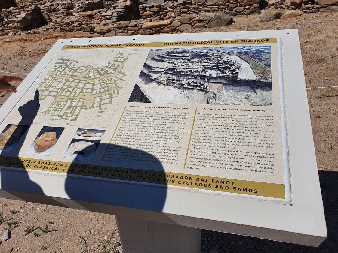 An information board in the site of Skarkos