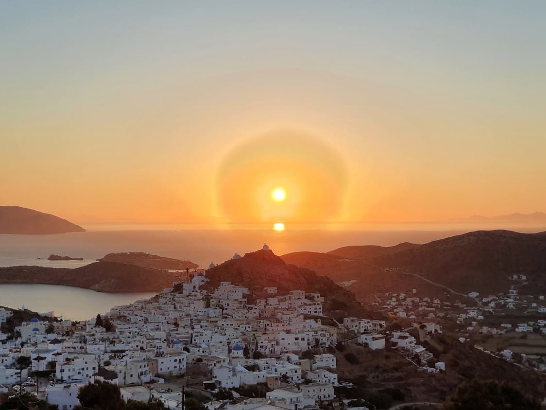 An amazing sunset on the island of Ios in Greece