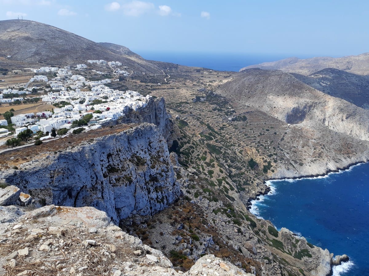 The impressive cliffs of Folegandros