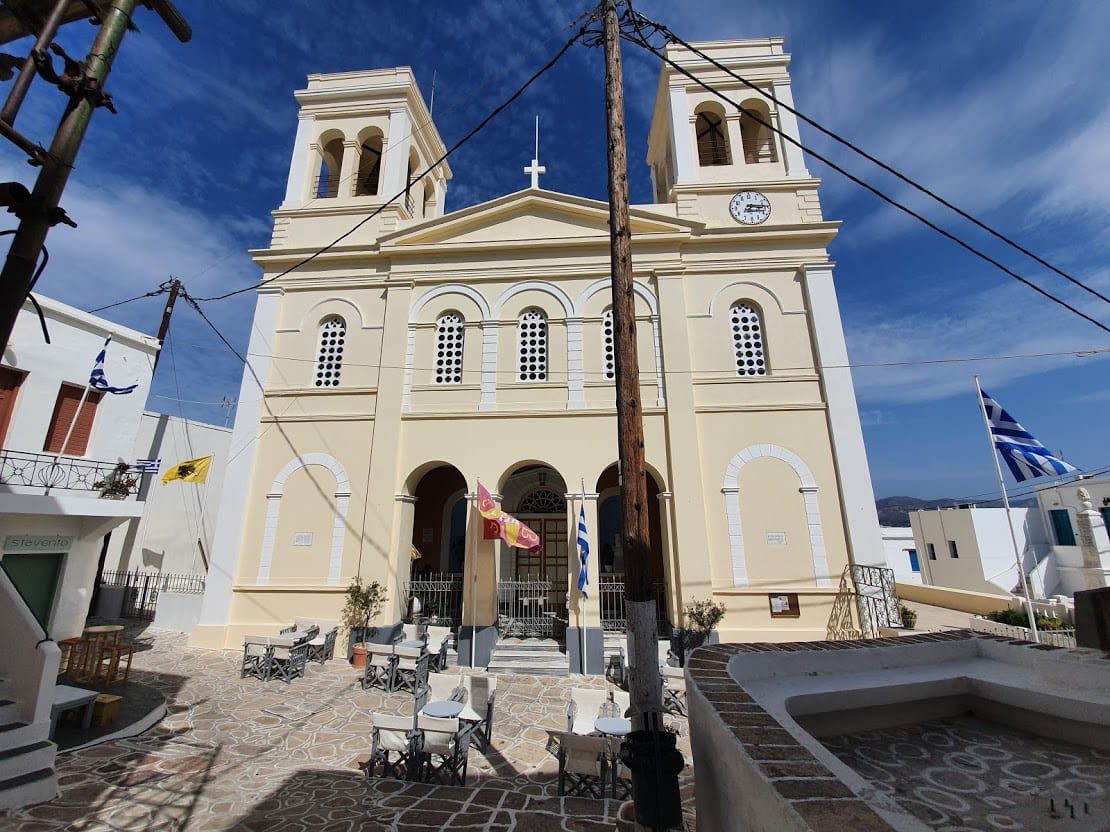 Panagia Odigitria church in the main town on Kimolos island Greece