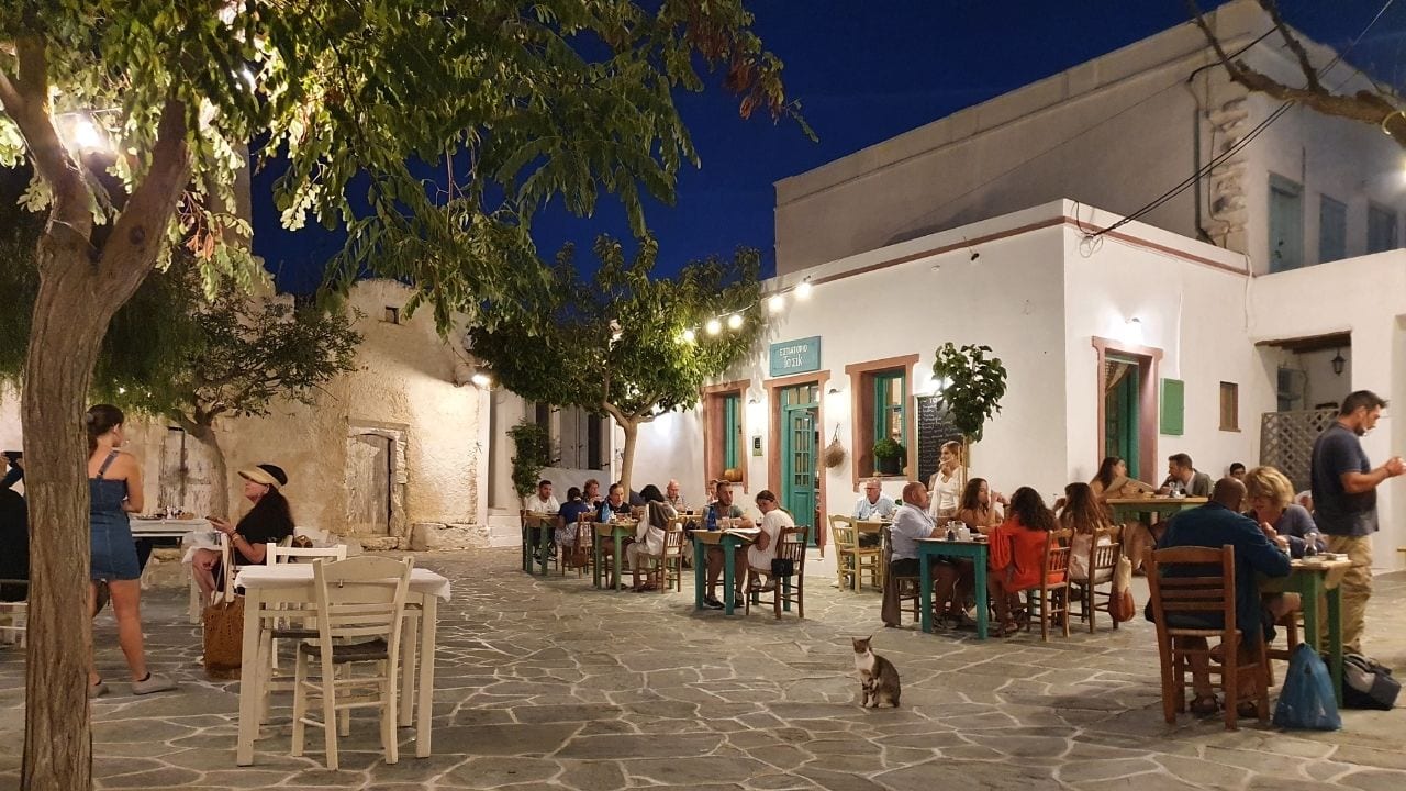 A night scene in Folegandros island