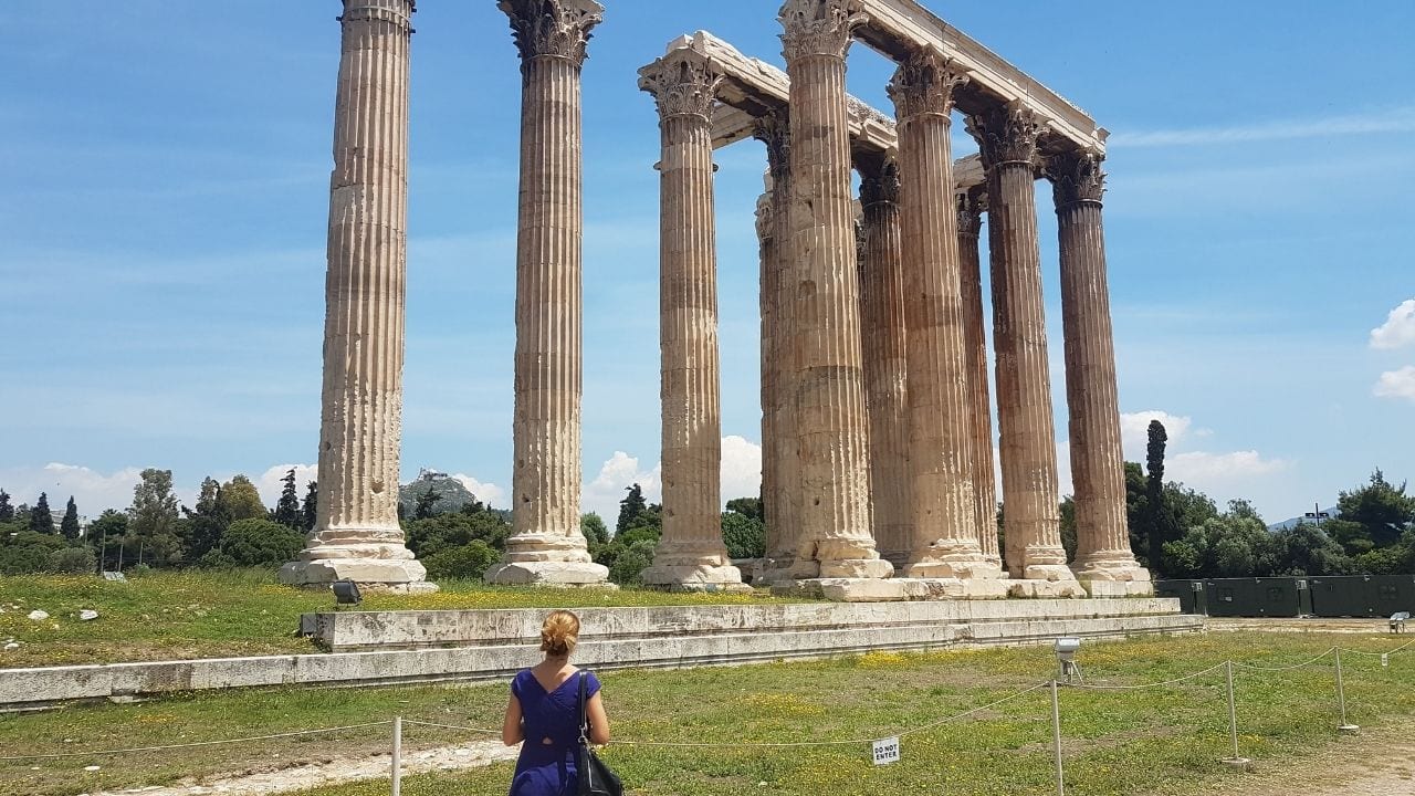 The Temple of the Olympian Zeus is one of the most famous ancient Greek landmarks in Athens