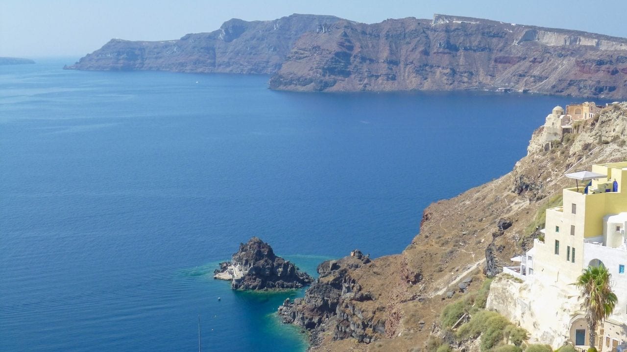 Thirasia near Santorini in Greece