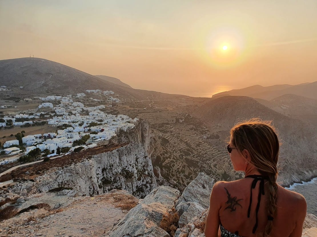 Enjoyingthe sunset at Folegandros