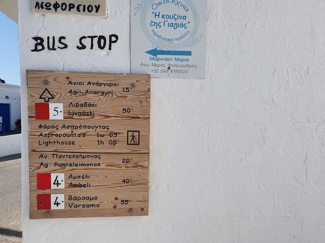 Hiking trails in Folegandros