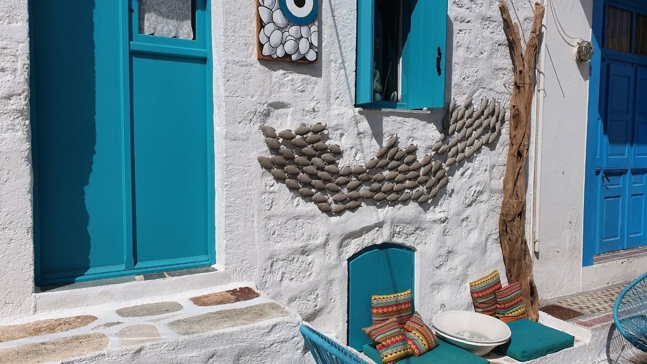 A street in Kimolos island in the Cyclades of Greece