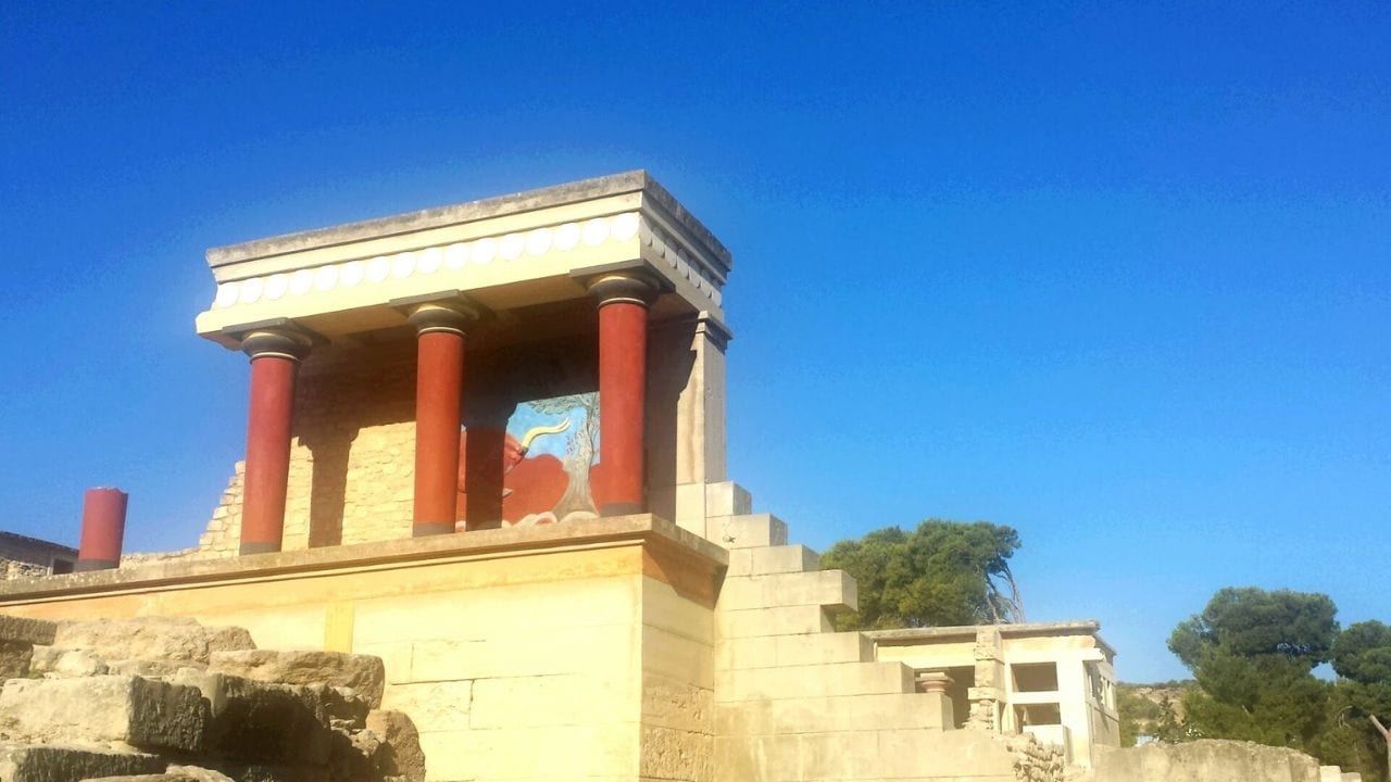 The Palace of Knossos in Crete is one of the most famous ancient Greek places