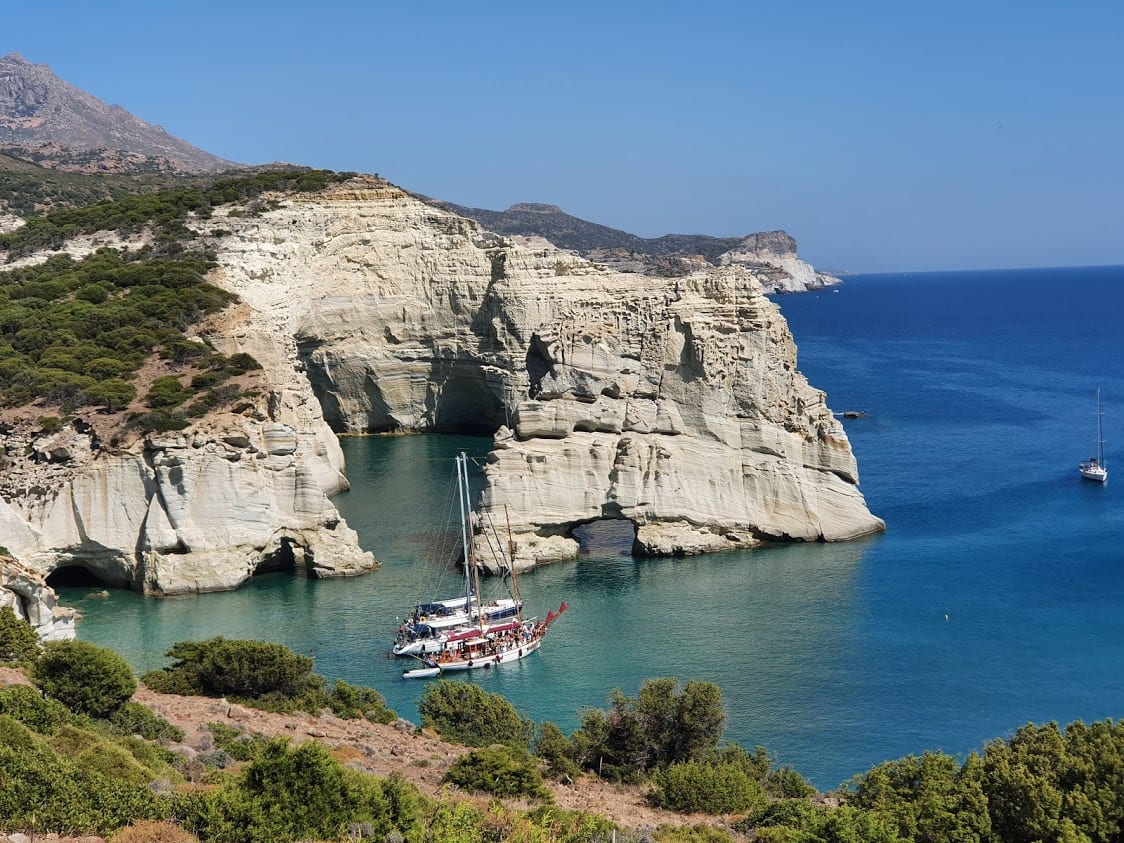 Milos boat tours to Kleftiko are among the most popular day trips in Milos island Greece