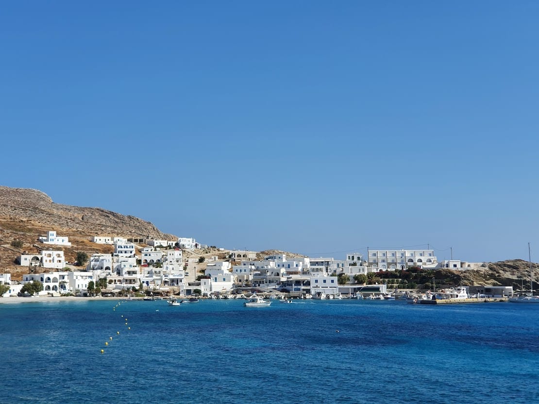 Arriving at the port in Folegandros island Greece