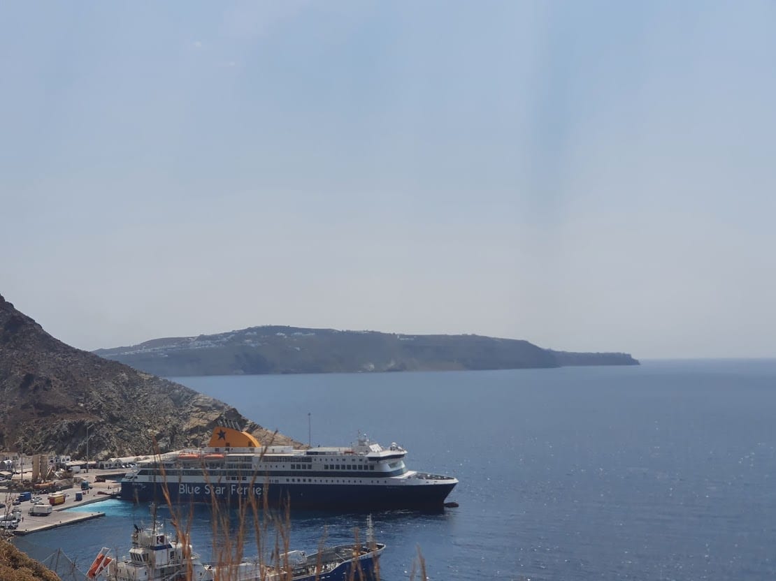 Taking a ferry to santorini